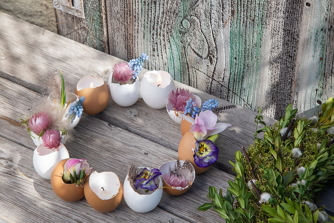 Kreativ in Schale geworfen