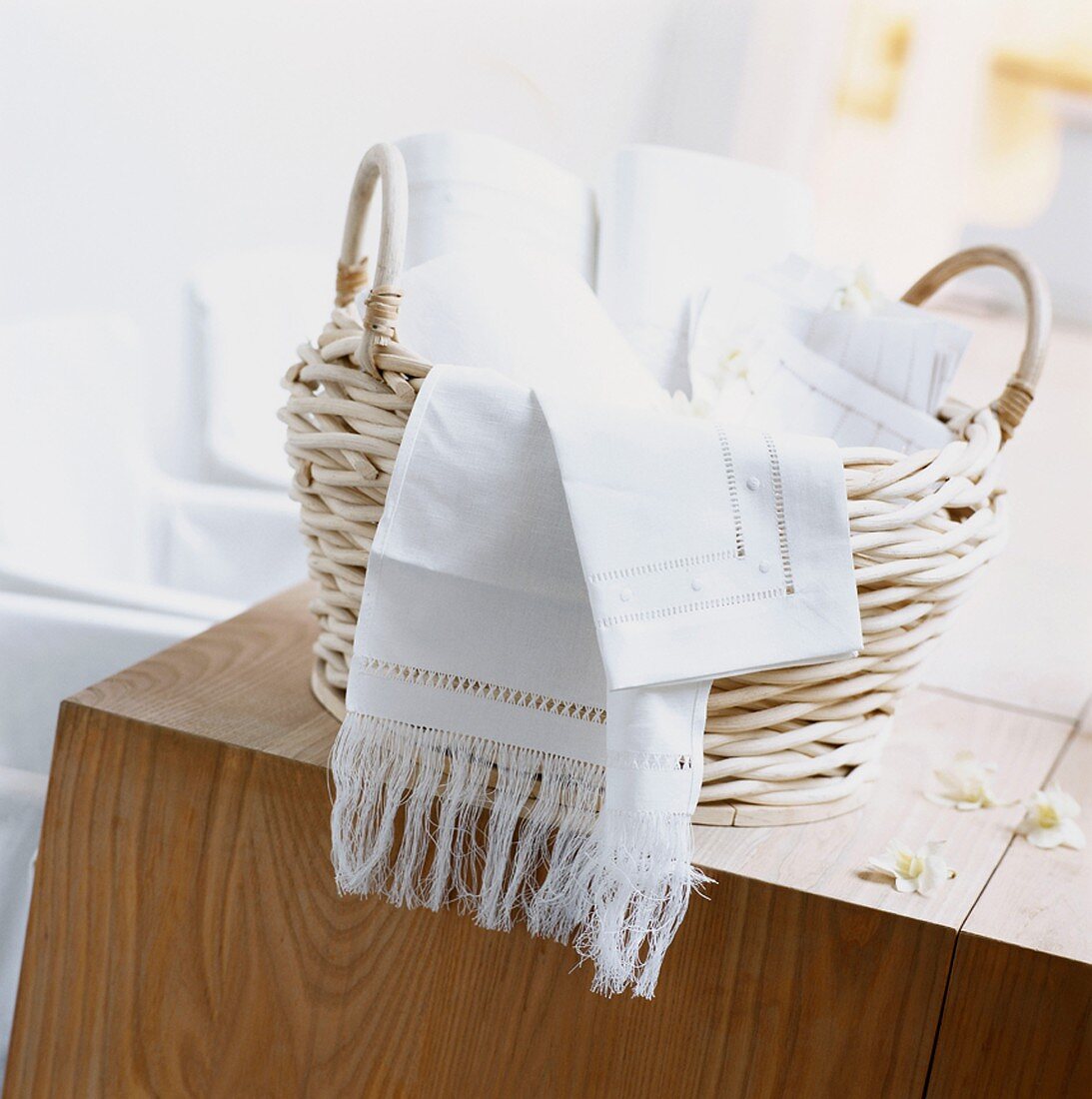 Tablecloths in a basket