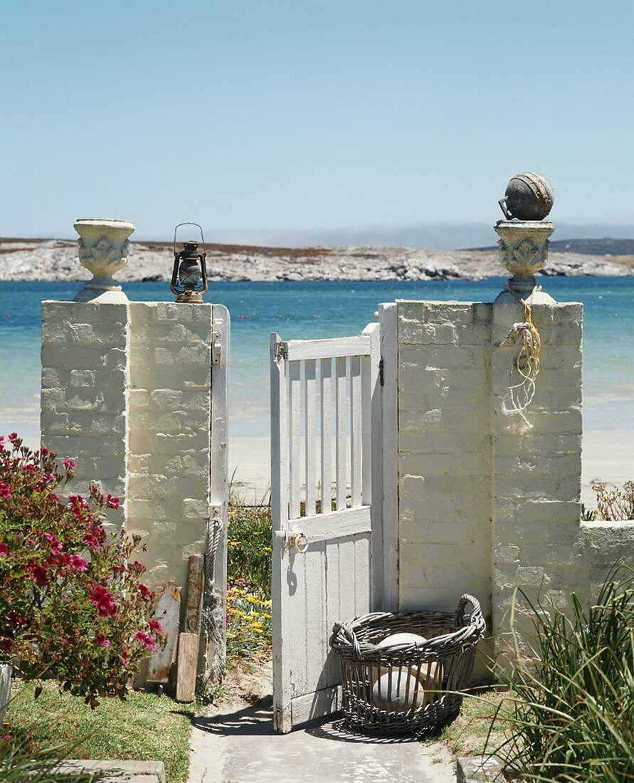 Garden gate leading to beach