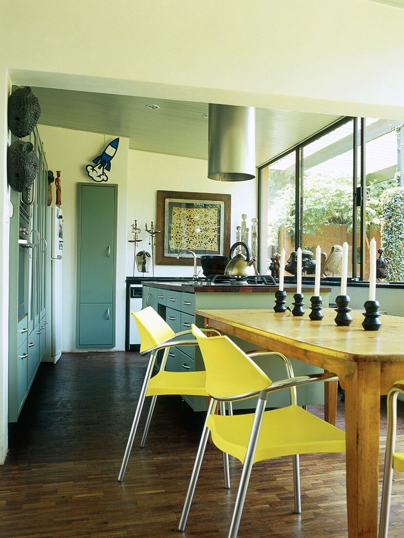 Dining room and kitchen