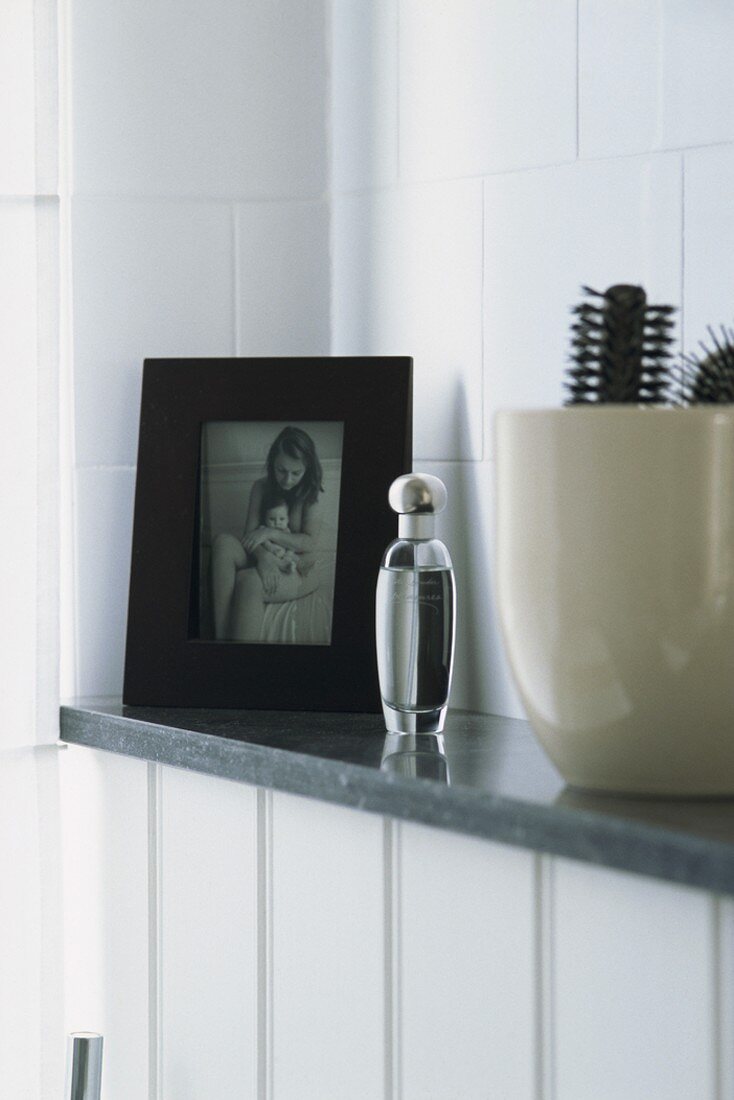 Detail of ornaments on shelf