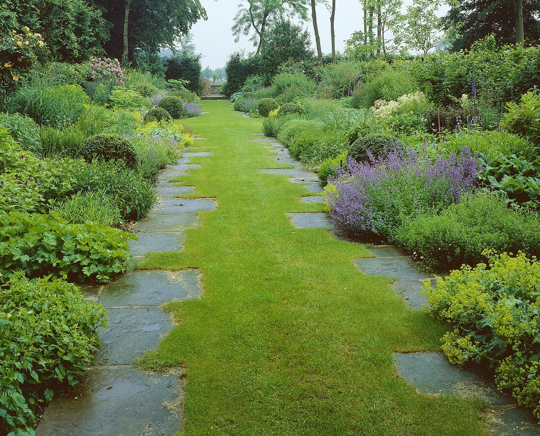 Green garden path