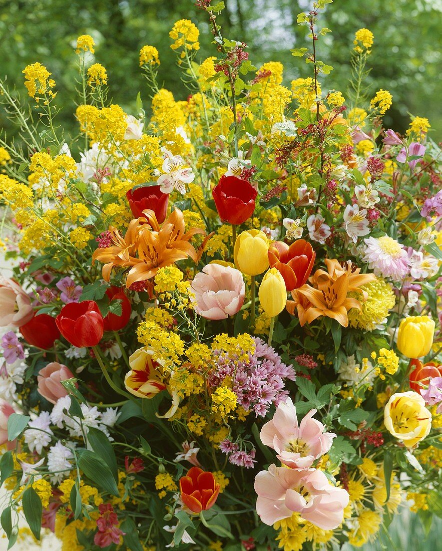Magnificent bouquet of summer flowers