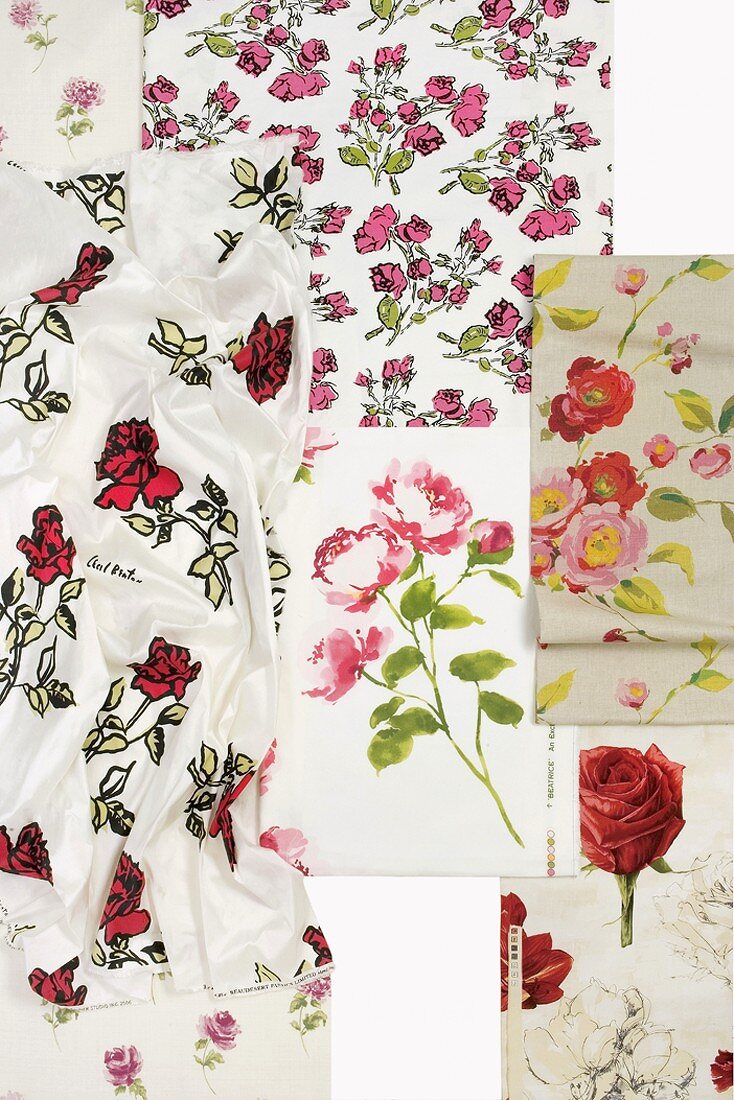 Floral patterns on various textiles