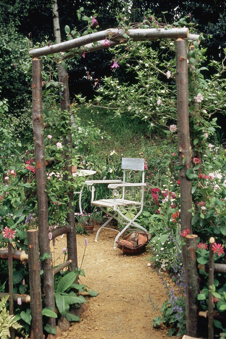 Garden chair in garden