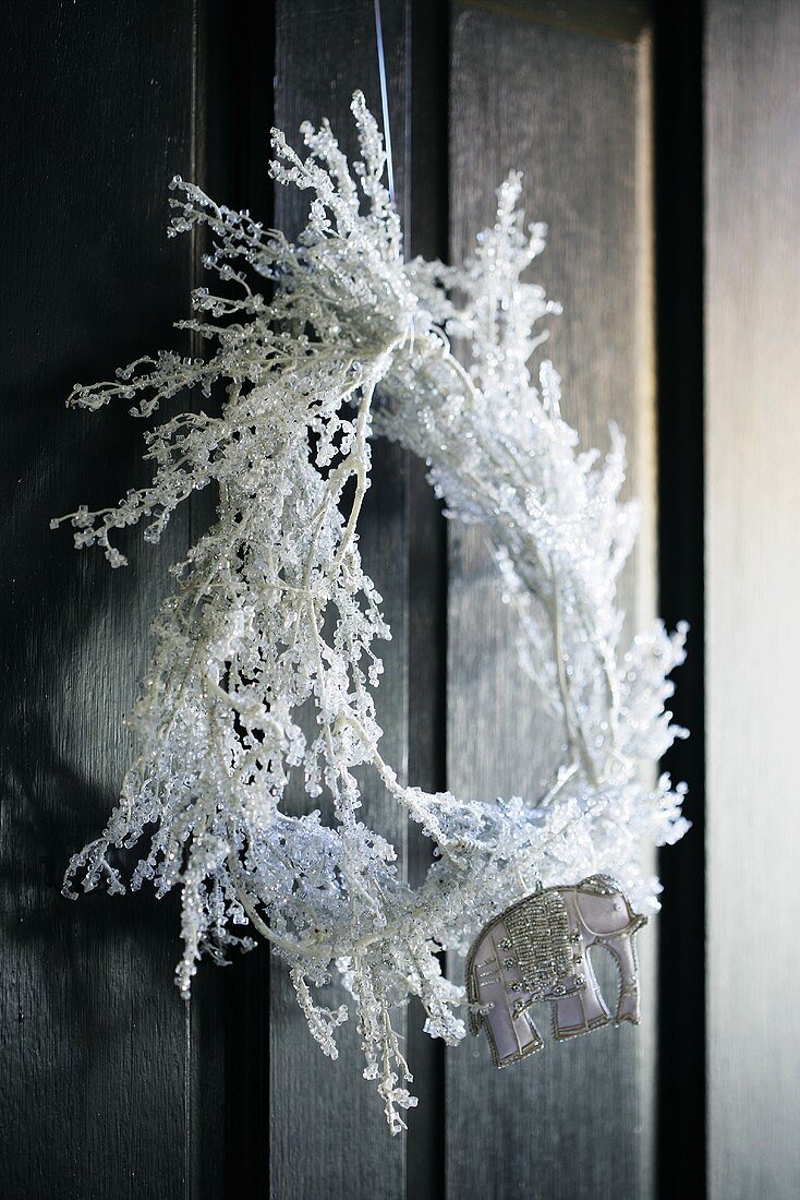 A white Christmas wreath