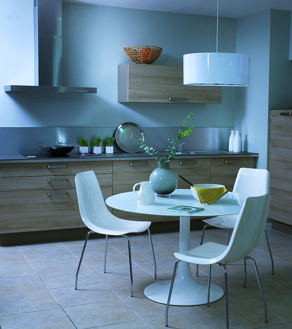 Dining table in a kitchen