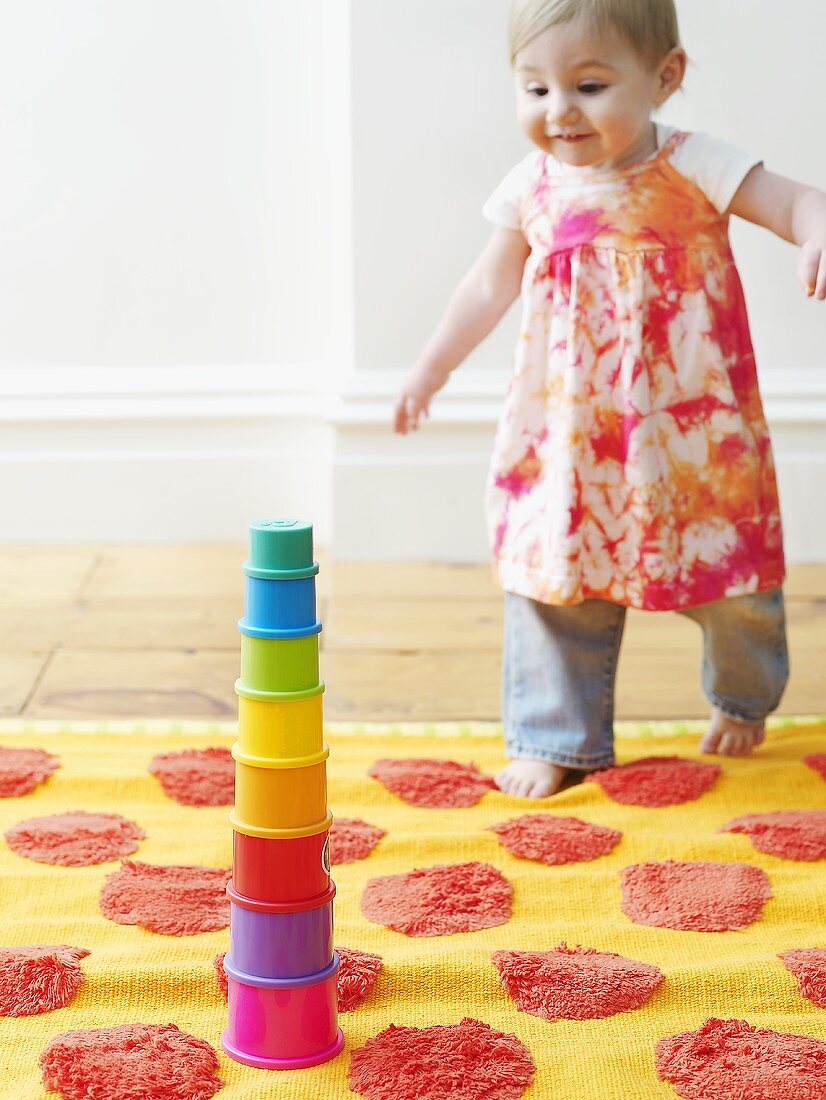 Little girl with toy