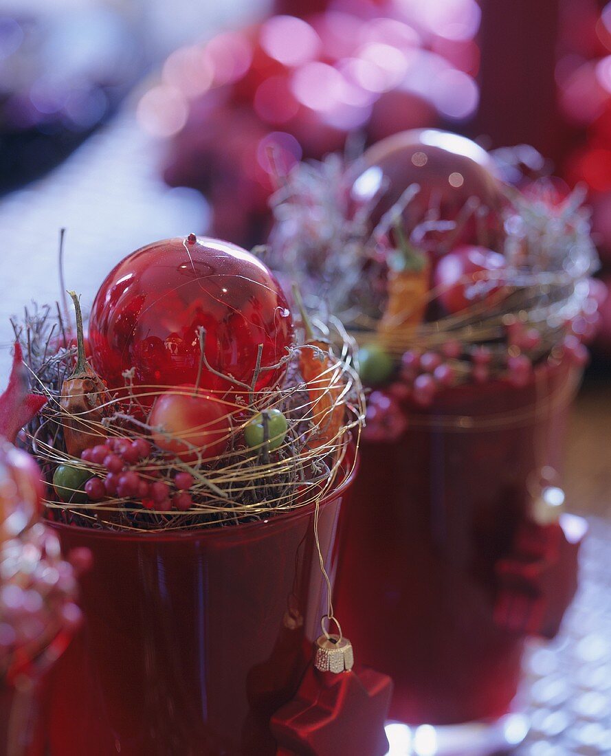 Small Christmas decoration with glass bauble
