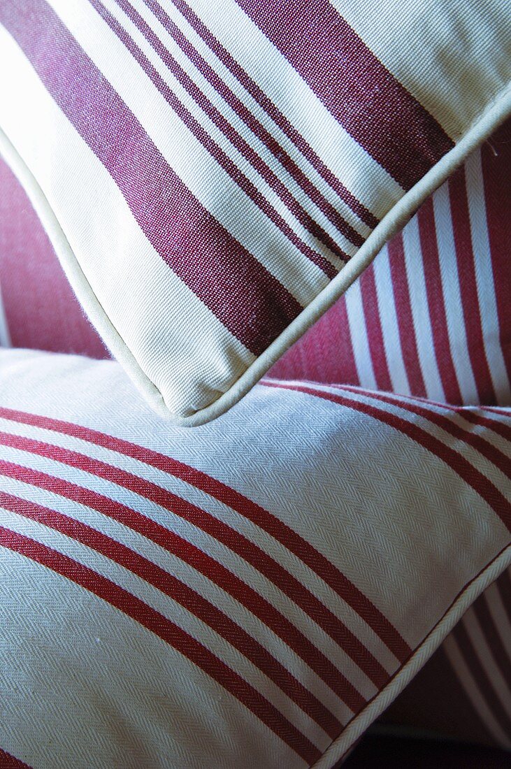 Cushions with striped covers