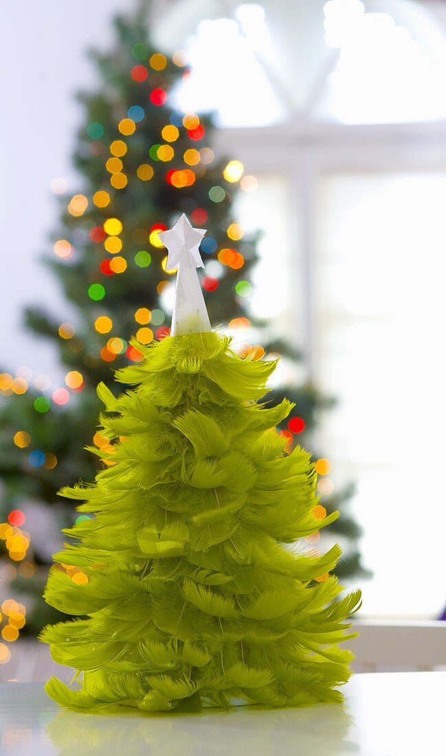 Green feather Christmas tree