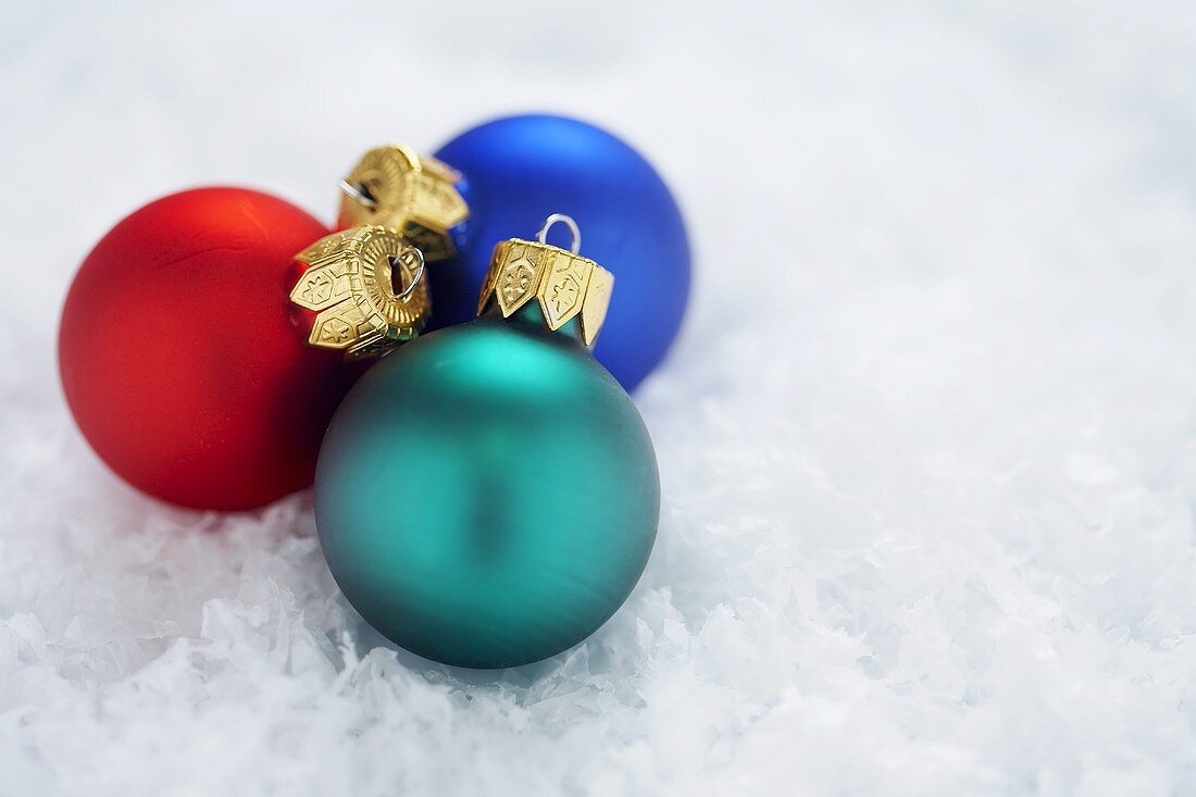 Three Mini Christmas Ball Ornaments