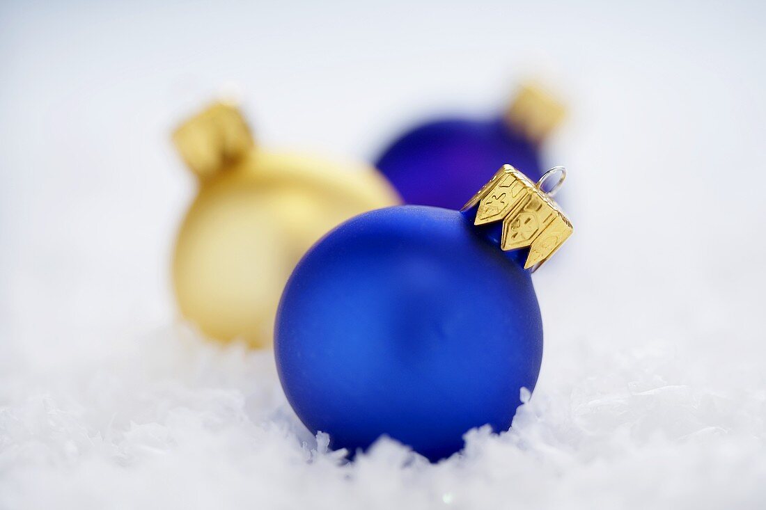 Blue and Gold Christmas Ornaments
