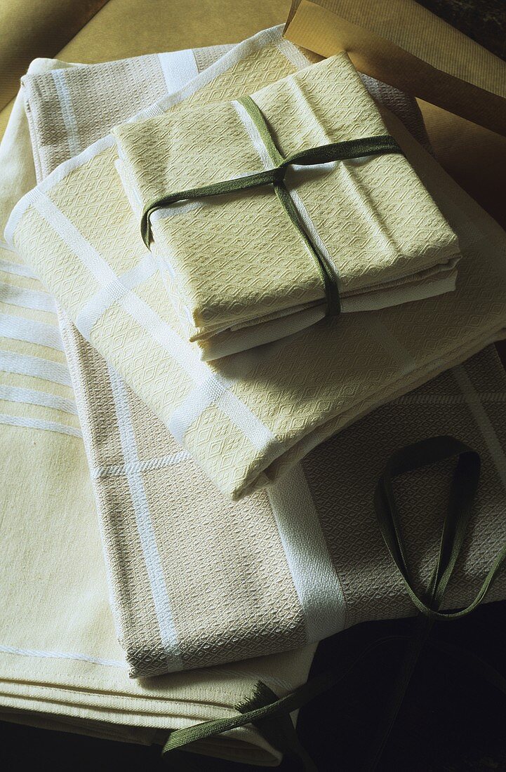 Folded tablecloths