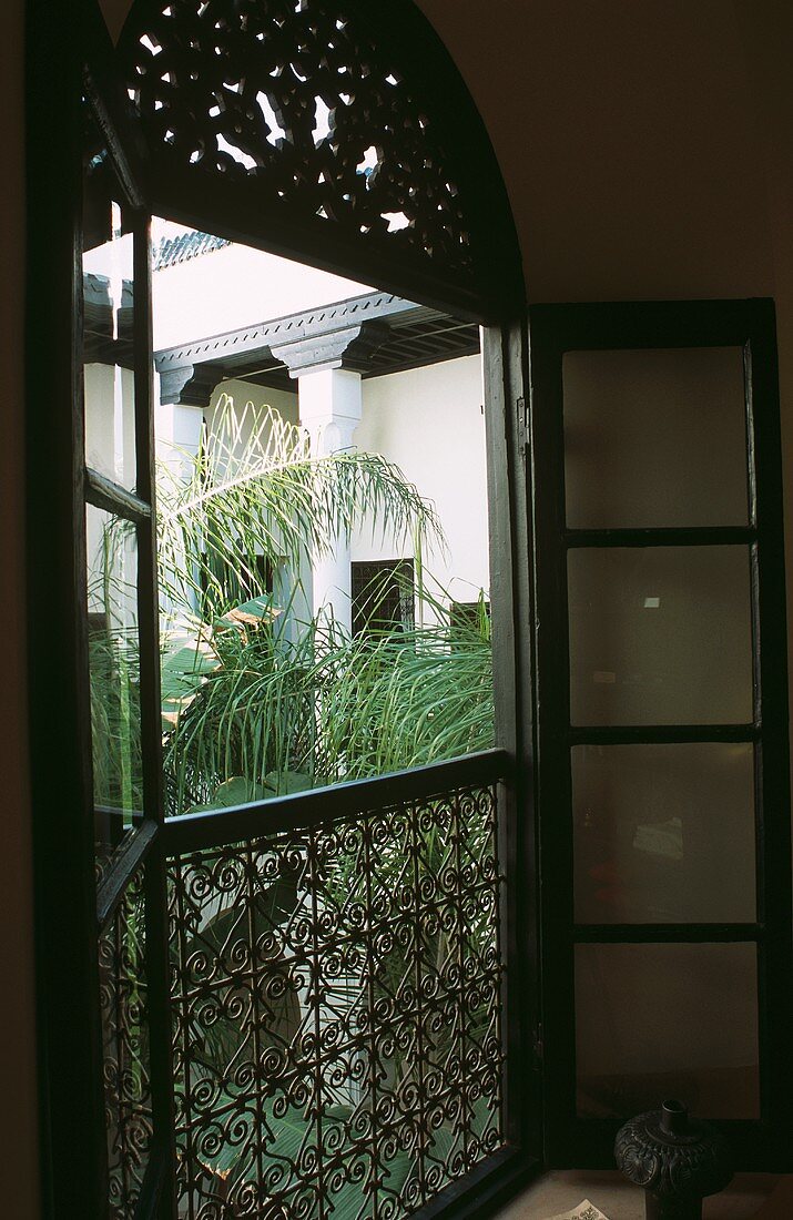 An open window in a Moroccan house