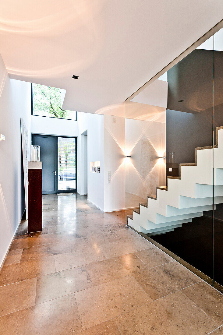 Entry area with staircase, Neuenkirchen, North Rhine-Westphalia, Germany