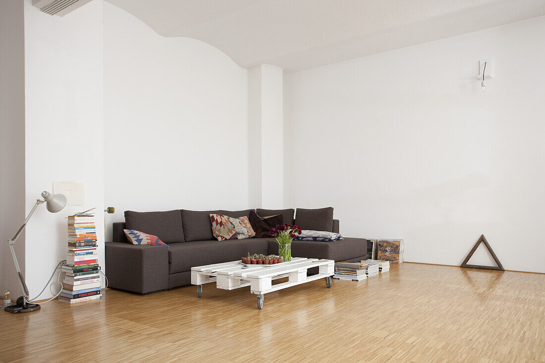 Interior of spacious living room