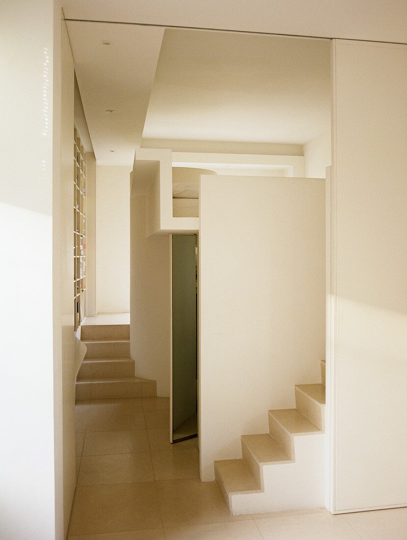 Minimalist hallway with staircase