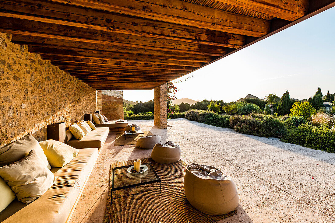 lounge area at the Finca Son Gener near Arta, Mallorca, Balearic Islands, Spain