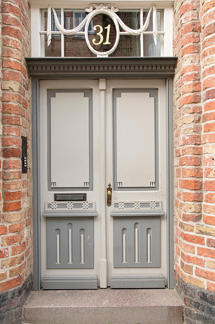  Gray old front door 