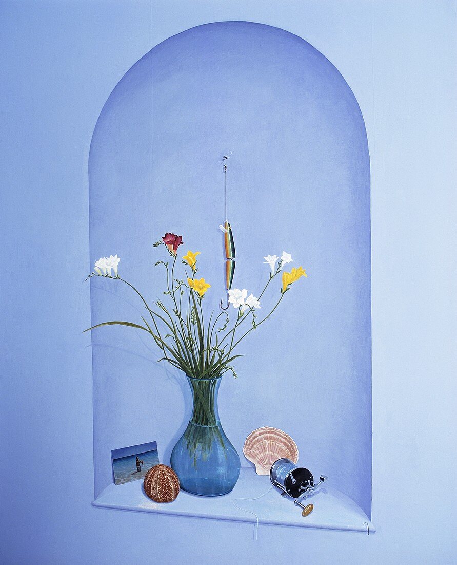 Trompe-l'oeil-Alkoven mit Blumen