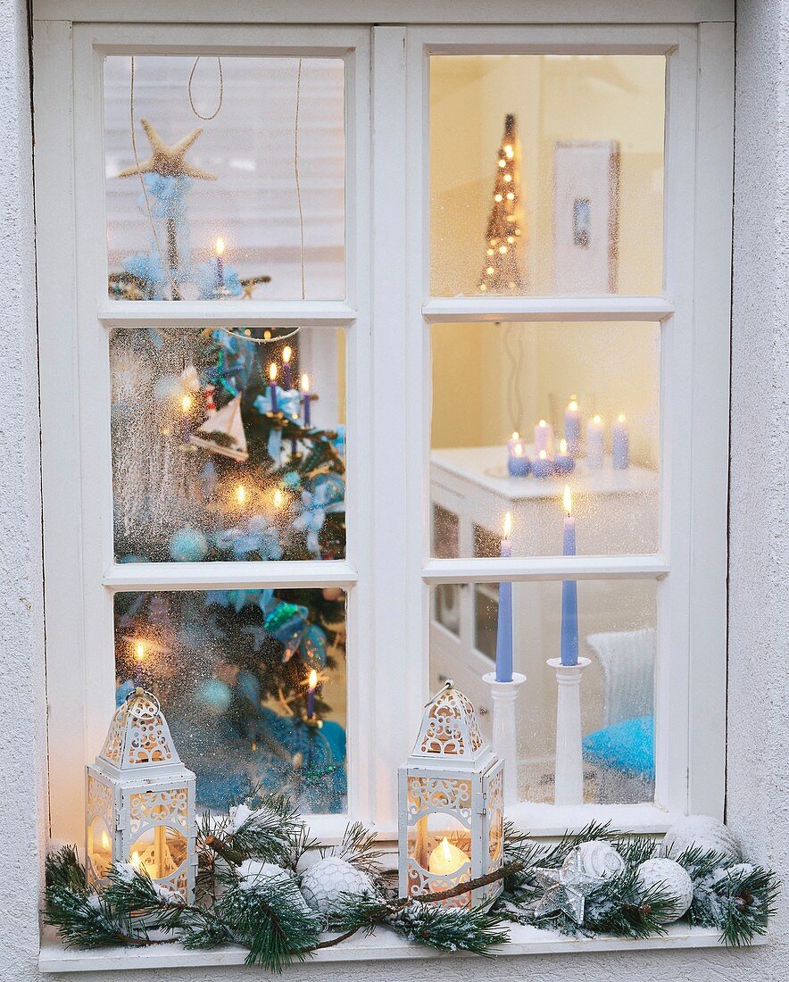 View into a Christmassy room