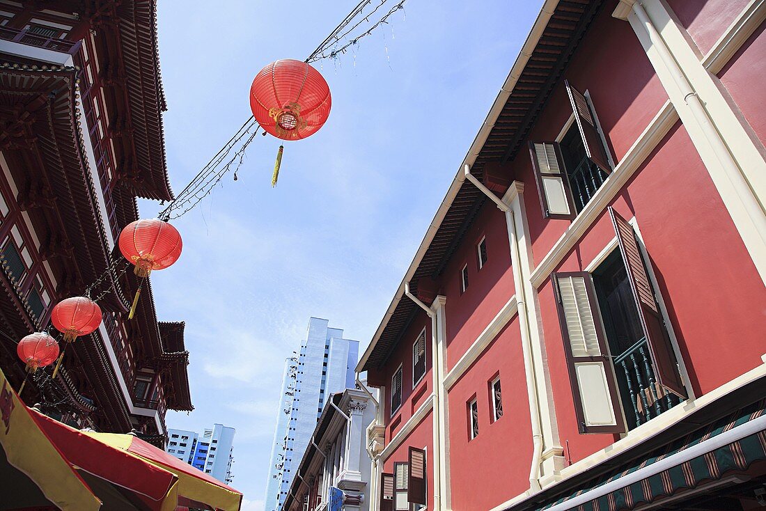Temple Street in Chinatown, Singapur