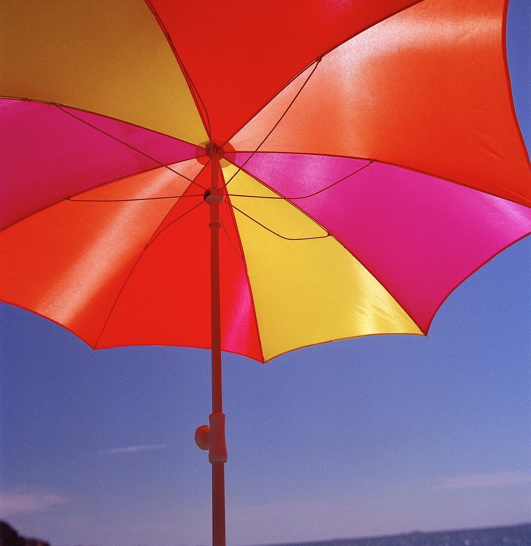 A colorful sun umbrella