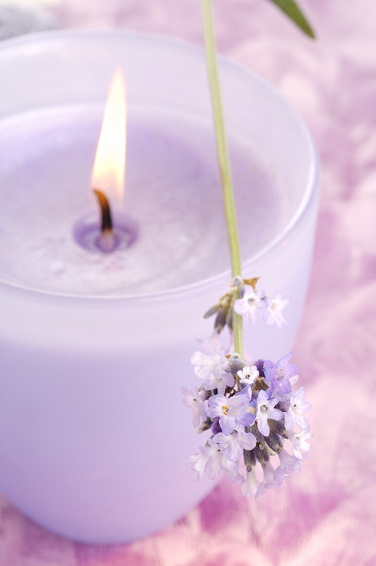 Lavender-scented candle