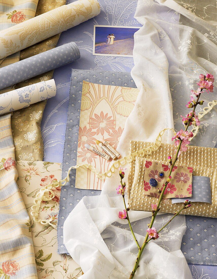 Assorted fabrics and wallpapers from Sweden