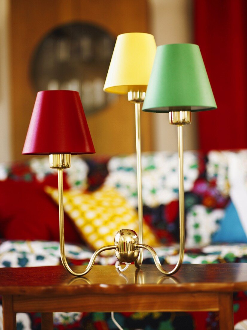 Lamps on a table