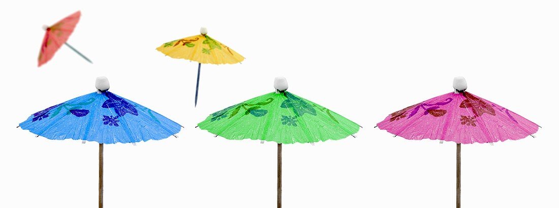 Coloured cocktail umbrellas