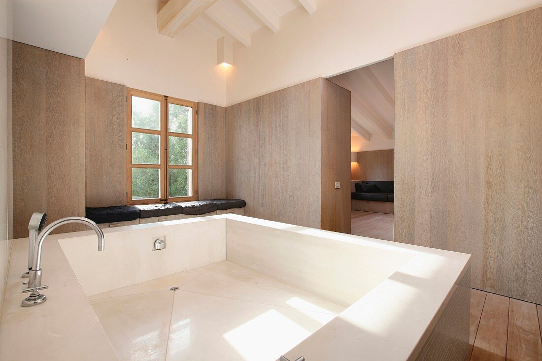 Large modern bathtub