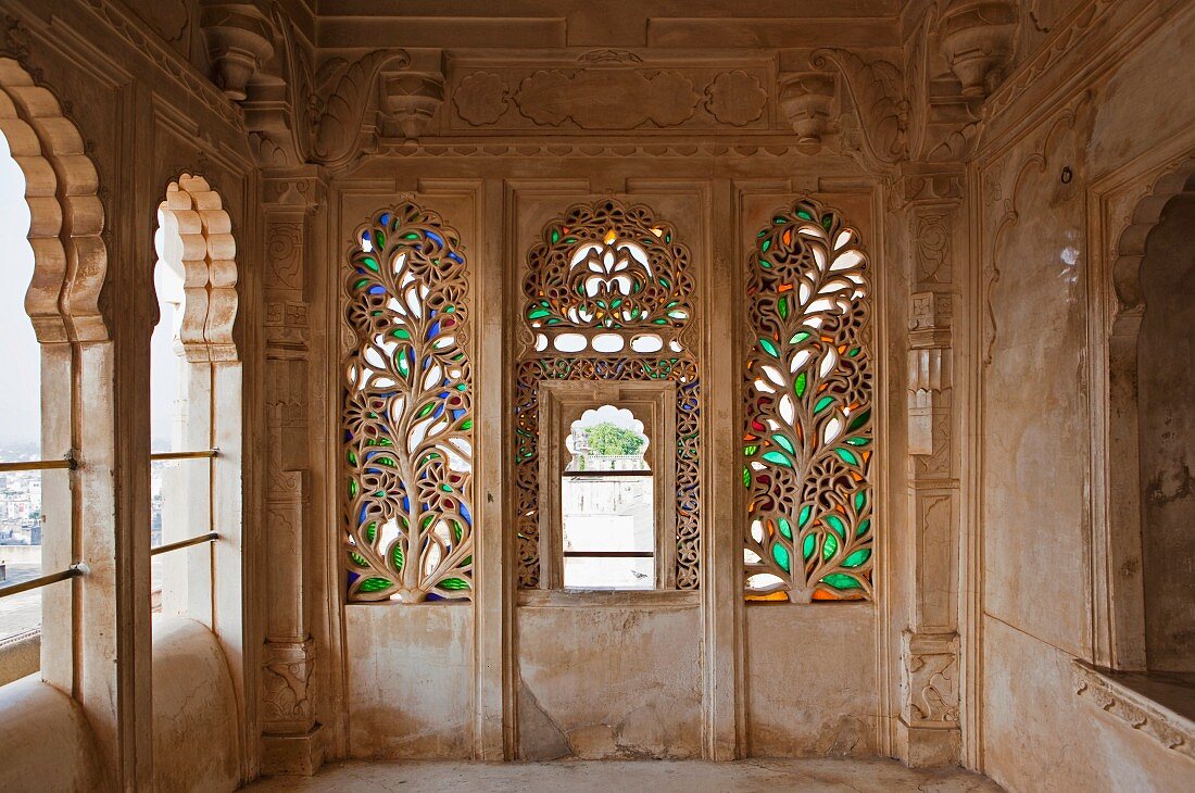 Dekorative Fenster eines indischen Palastes