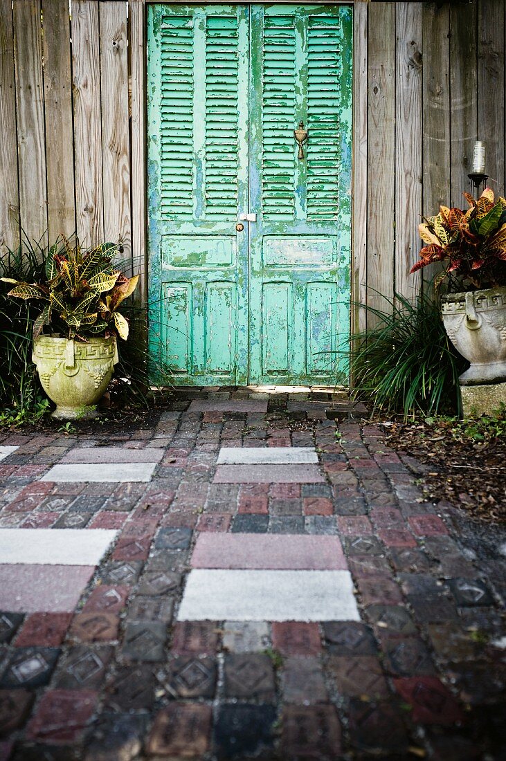 Weathered Green Door
