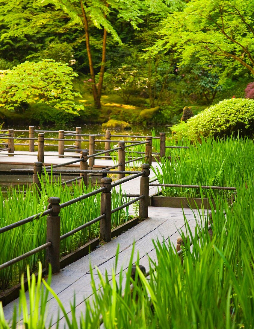 Spazierweg in einem japanischen Garten