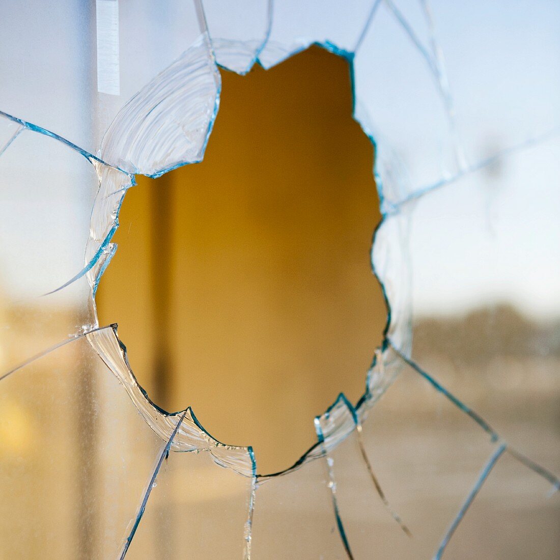 Hole in a The Glass of a Window