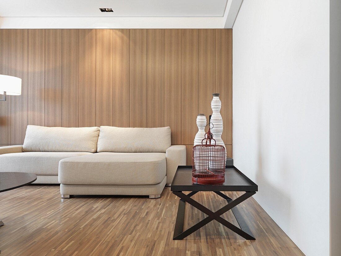 Hardwood floor in modern living room