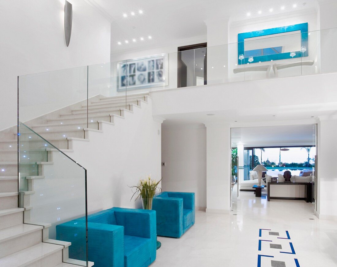 Beautiful staircase in luxury villa
