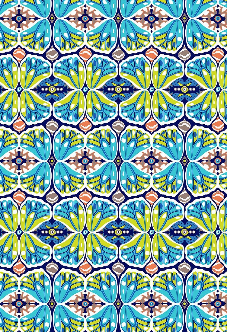 Blue-green kaleidoscope design