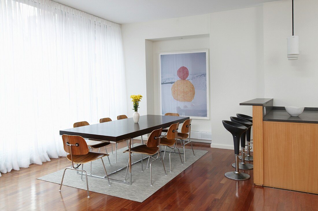 Dining Room off of Kitchen with Wooden Floors