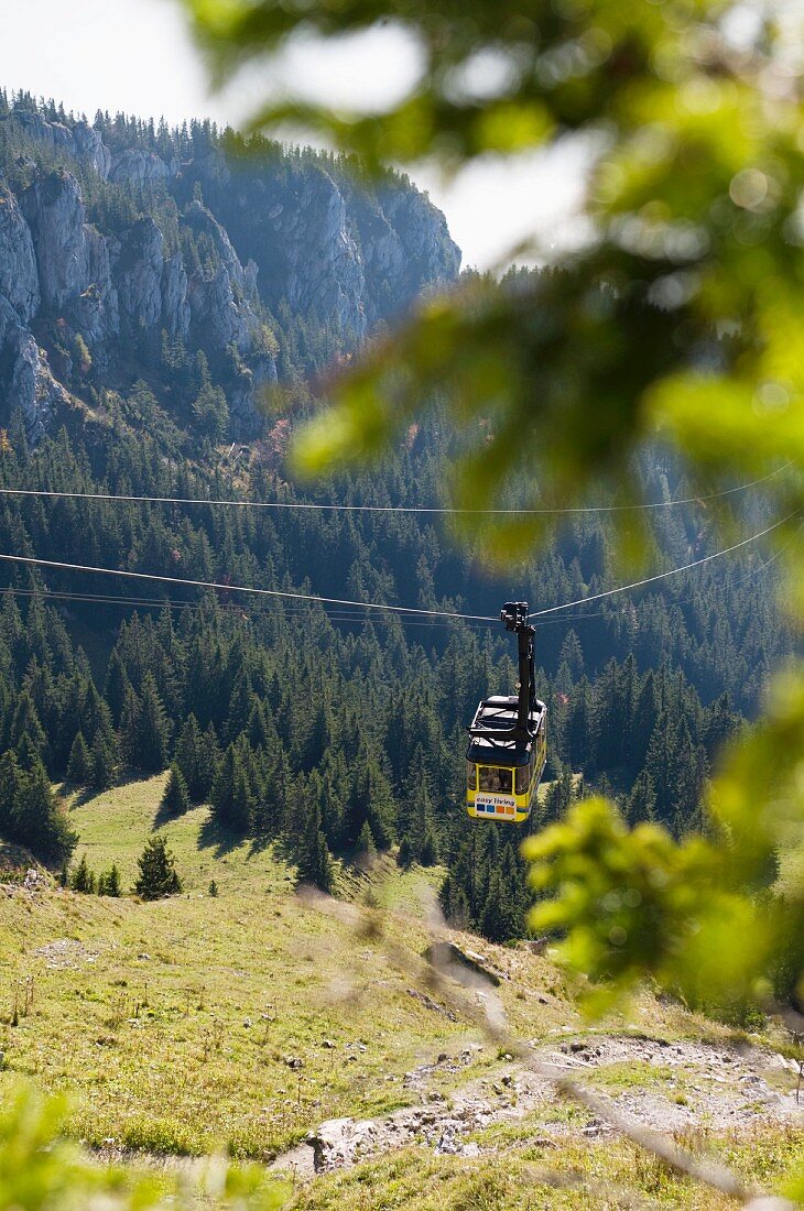 View of Wendelstein - cable car (Alps, Germany)