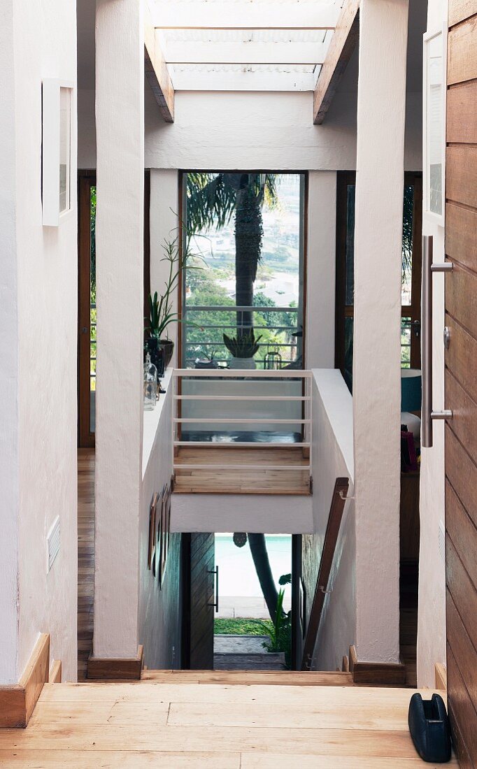 Stairwell with window in architect-designed house