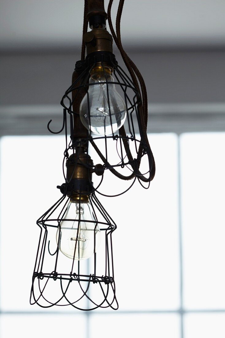 Lamps with black wire lampshades