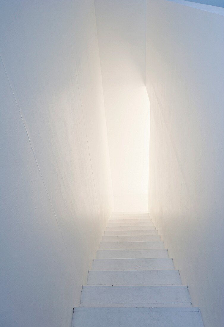 Interior staircase in Tower Studio, Fogo Island, Canada