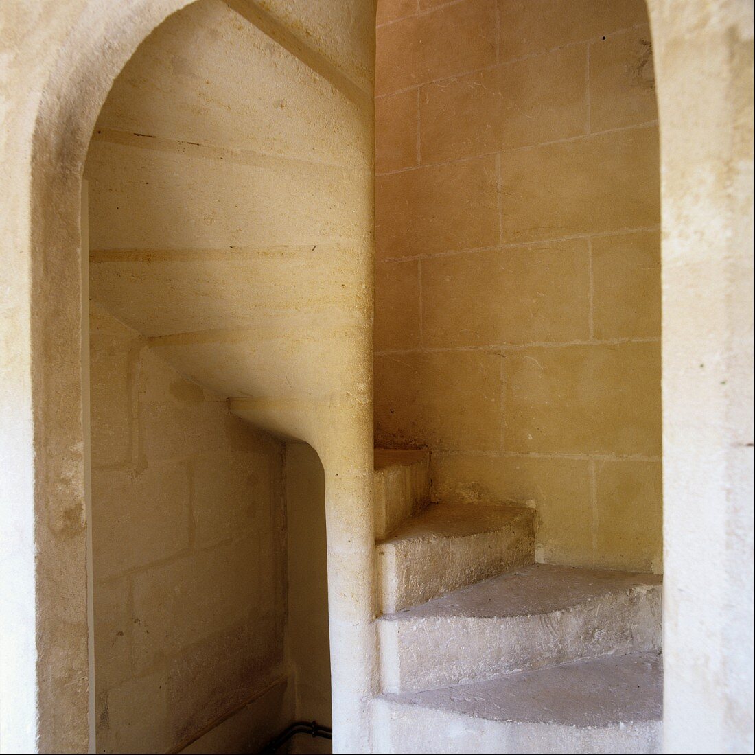 Skilfully crafted, historical stone spiral staircase