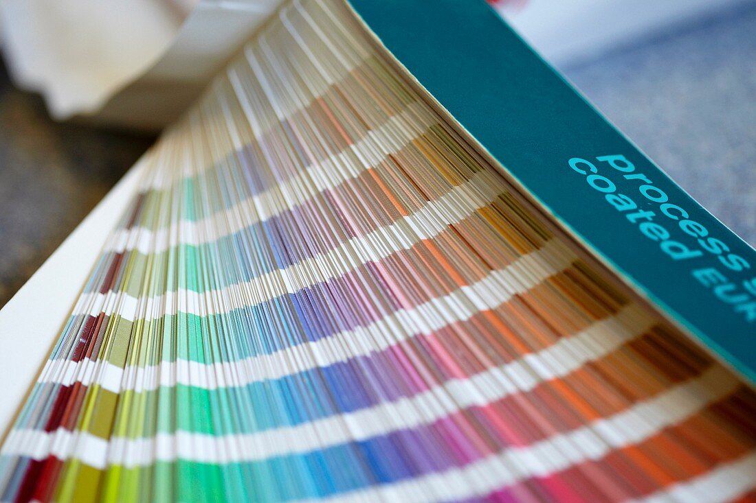Fan of colour charts (close-up)