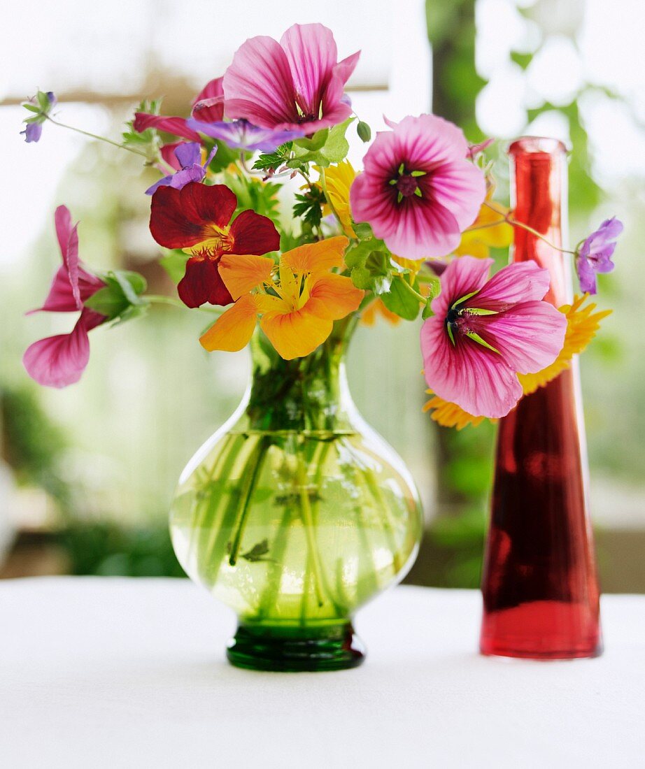 Various flowers in vase