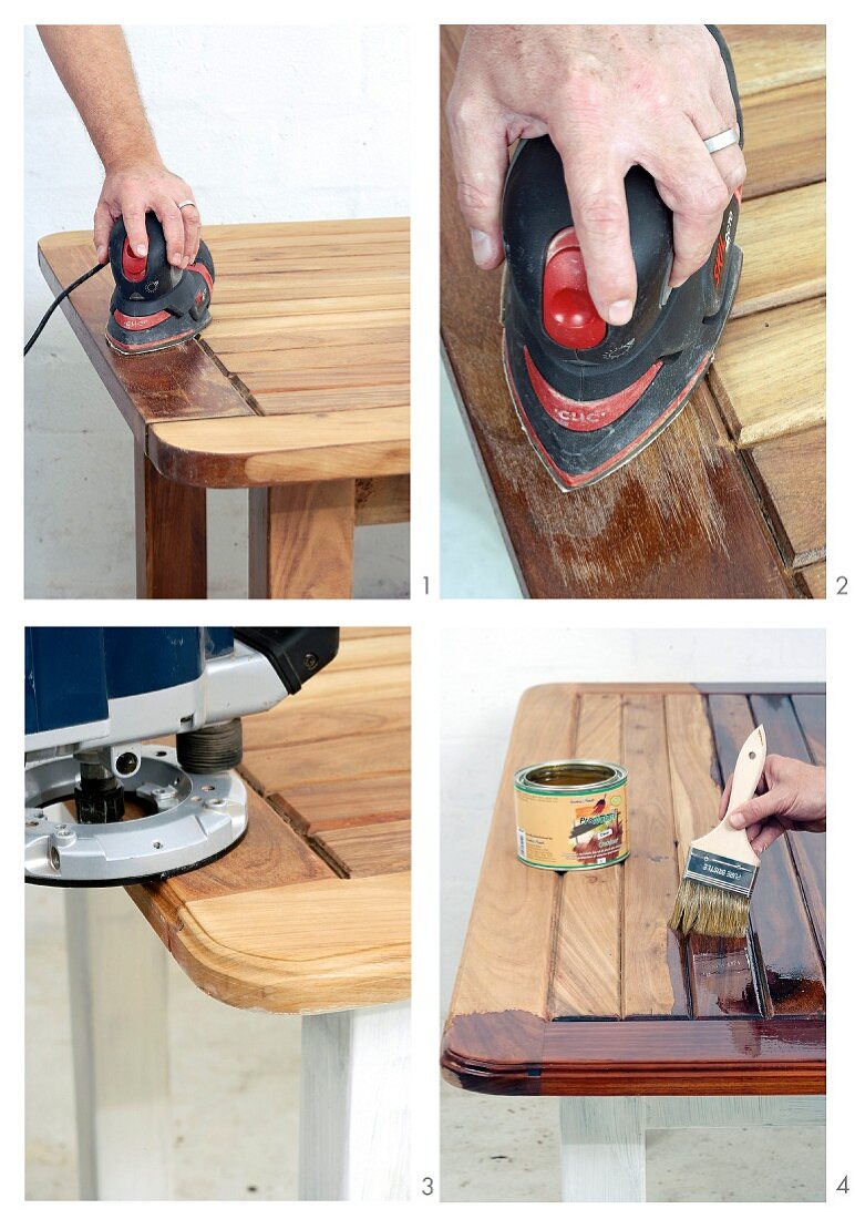 Sanding & varnishing a wooden table