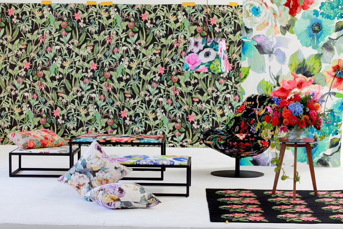 Sensational explosion of colour with floral home fabrics